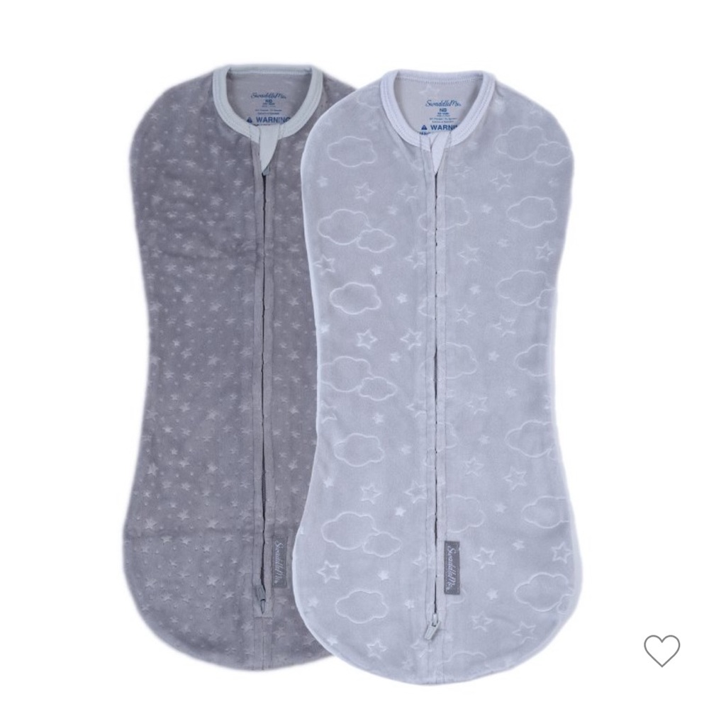 SwaddleMe by Ingenuity in Velboa - Clouds & Stars - Newborn - 0-2 Months - 2pk